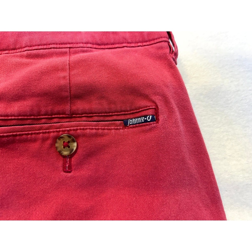 JOHNNIE-O Men's Neal Stretch Twill Casual Shorts Malibu Faded Red Wine Size 35 - Picture 9 of 14